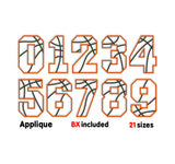 Basketball applique numbers embroidery designs