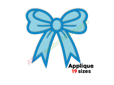 Side bow applique embroidery design