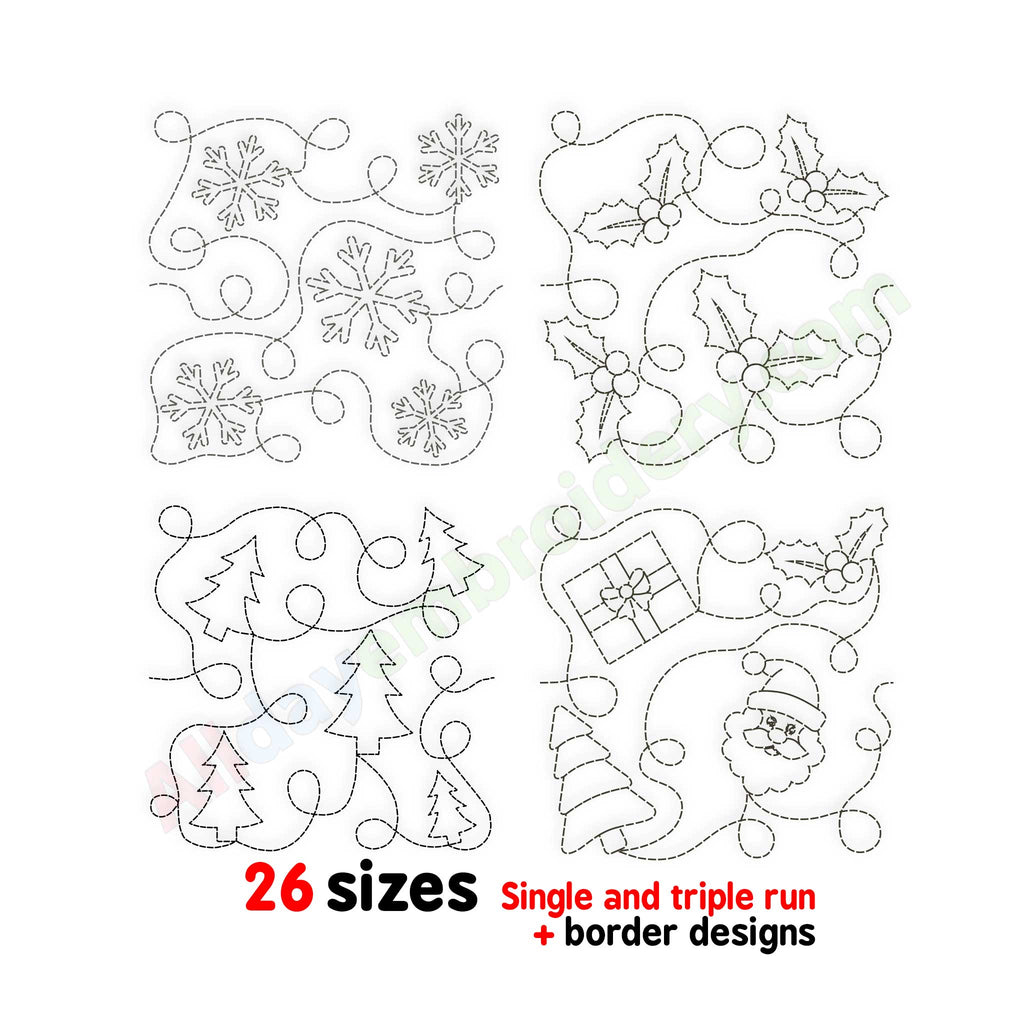 Christmas quilting embroidery design set