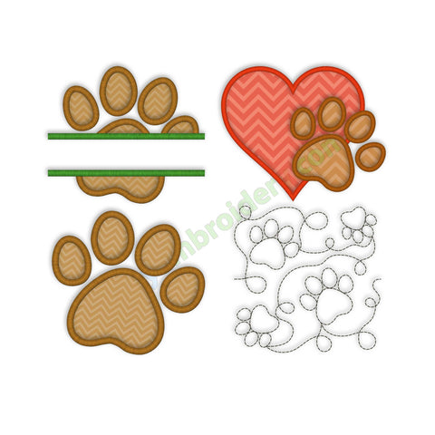 Paw embroidery designs