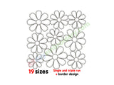 Quilting embroidery design with flowers