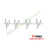 Heartbeat embroidery design