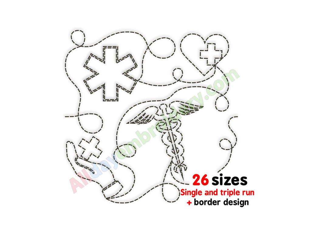 Healthcare quilting embroidery design