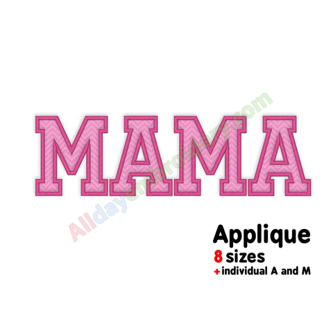 MAMA applique embroidery design