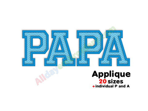 PAPA applique embroidery design