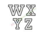 College sport letters embroidery design